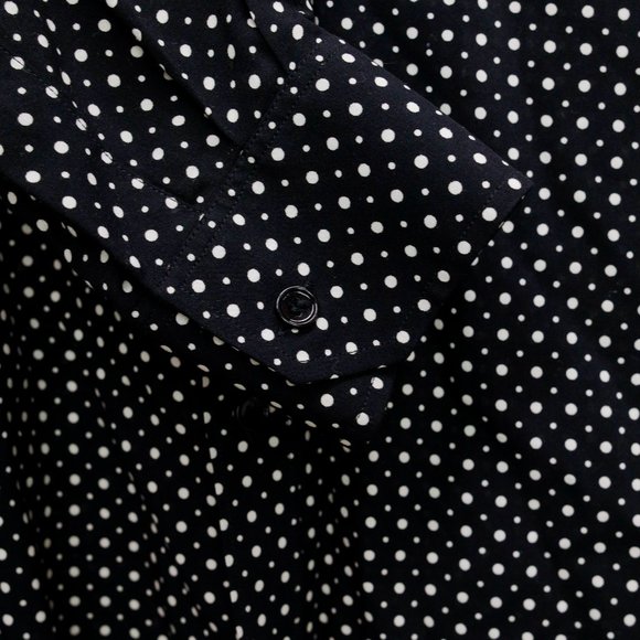 *SOLD* Celine Black Polkadot Button-Up - Picture 6 of 9